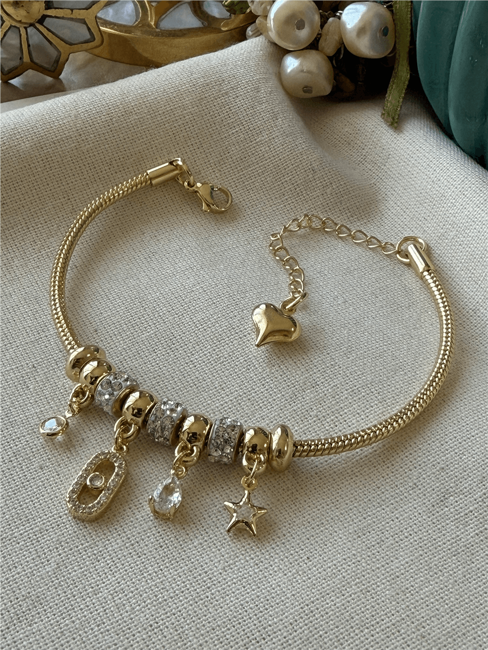 Gold Messik Model Charmlı Bileklik