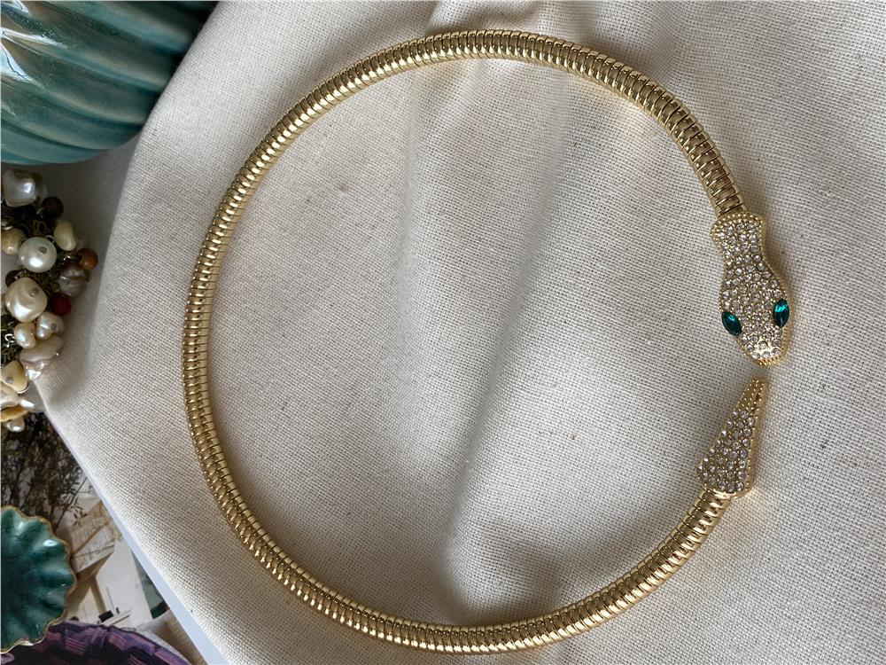 Gold Snake Choker Kolye