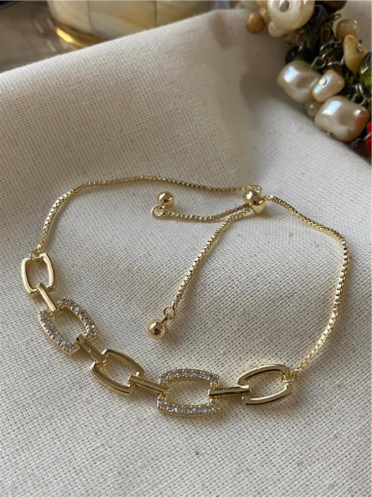 Gold Zincir Model Asansör Bileklik