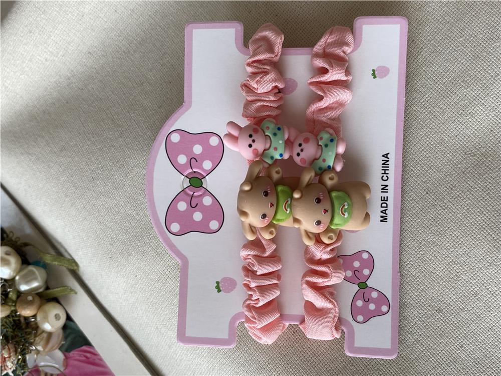 İkili Ayıcık Pembe Lastik Toka