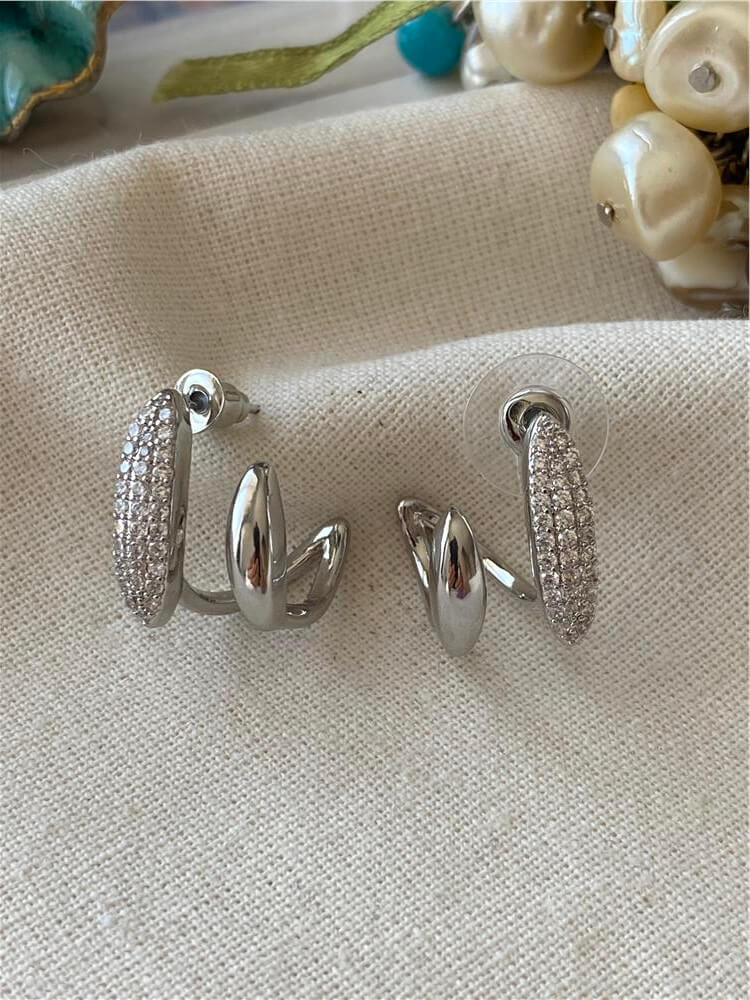 İkili Görünümlü Bombe Silver Küpe
