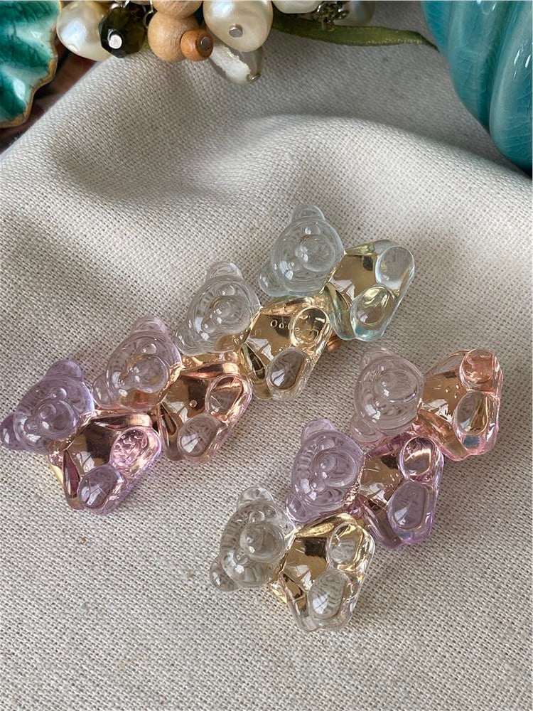 İkili Mor Jelly Bear Toka Seti