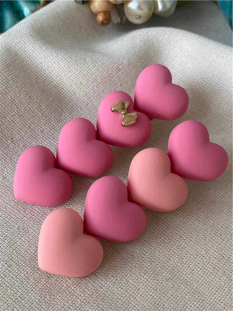 İkili Pembe Bombe Kalpler Toka Seti