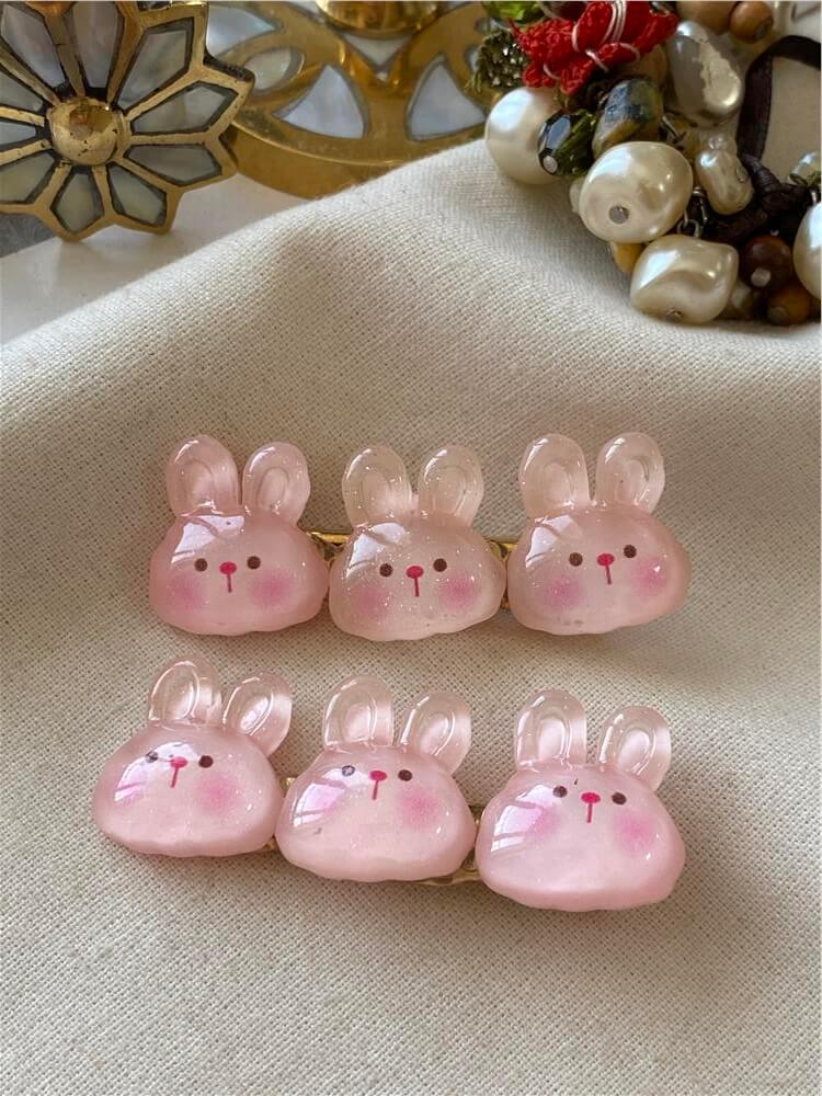 İkili Pembe Tavşan Toka