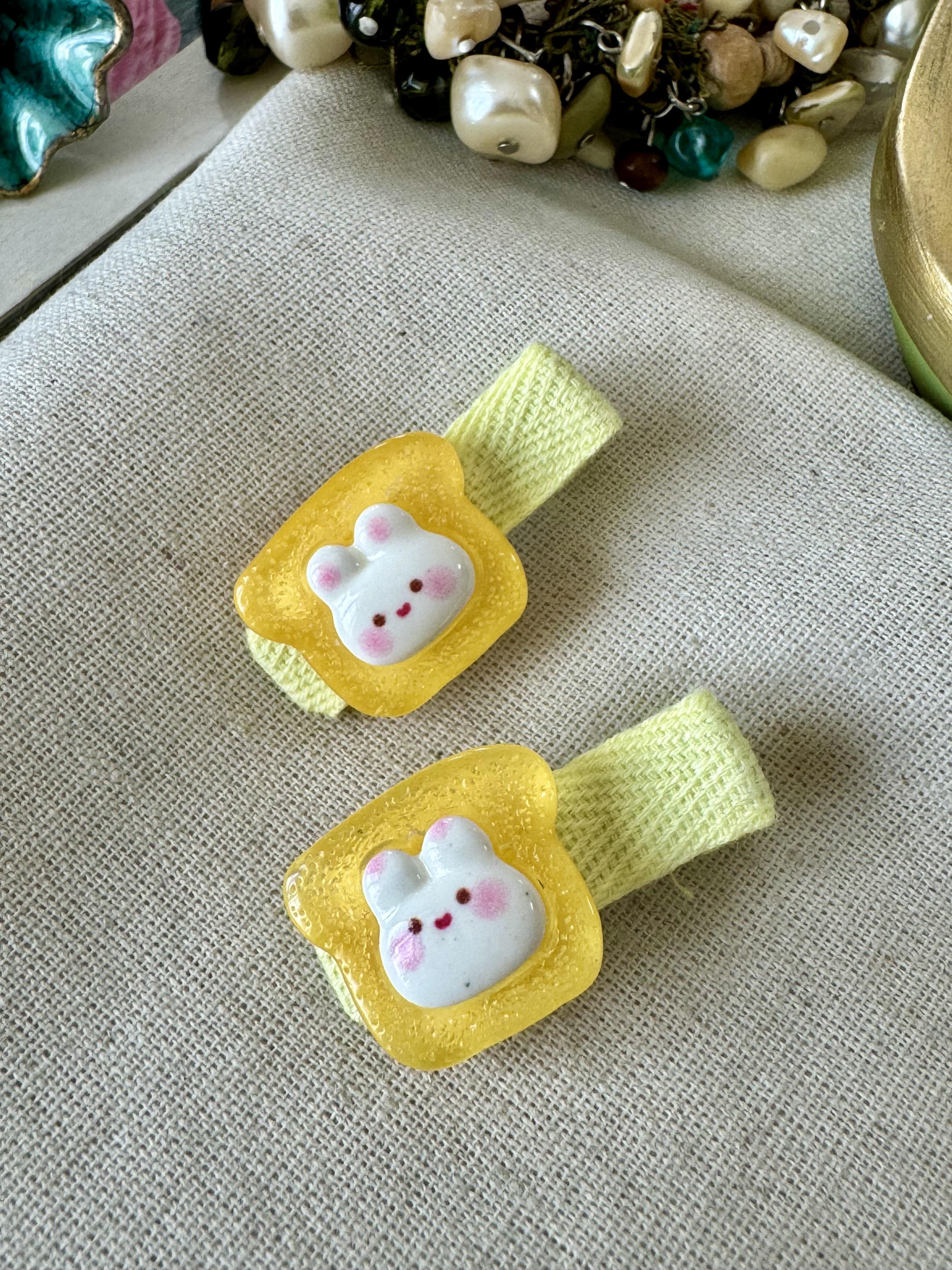 İkili Sarı Tavşan Mandal Toka 