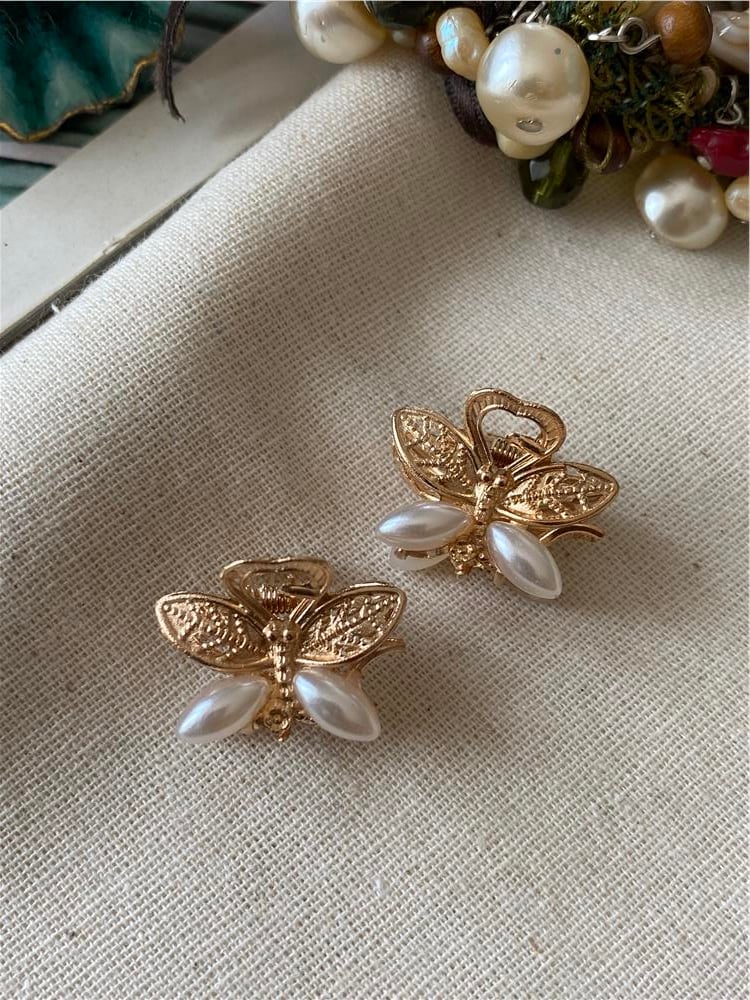 İncili Mini Kelebek Toka