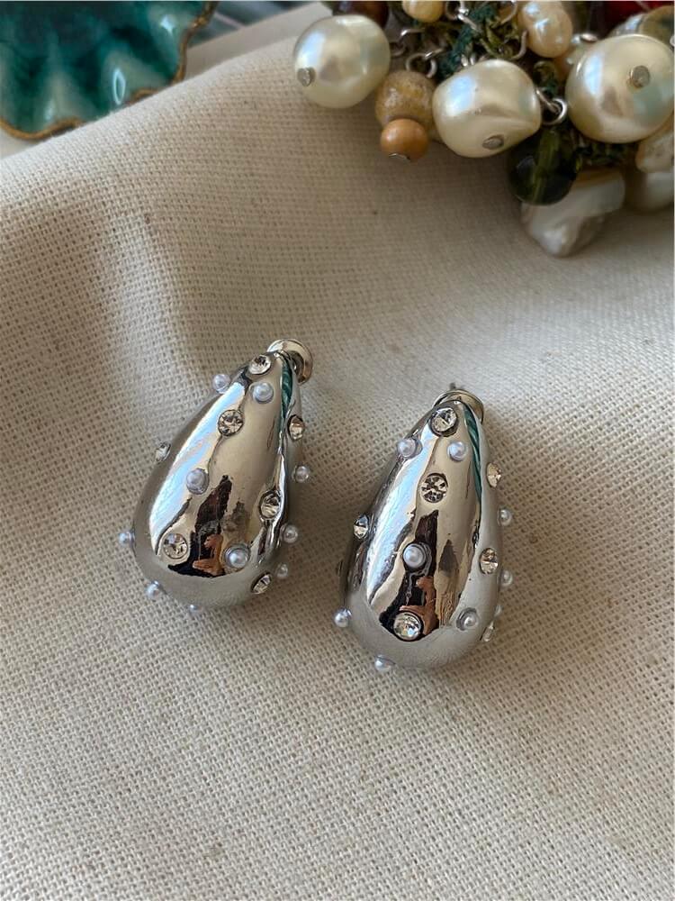 İncili Taşlı Bubble Küpe