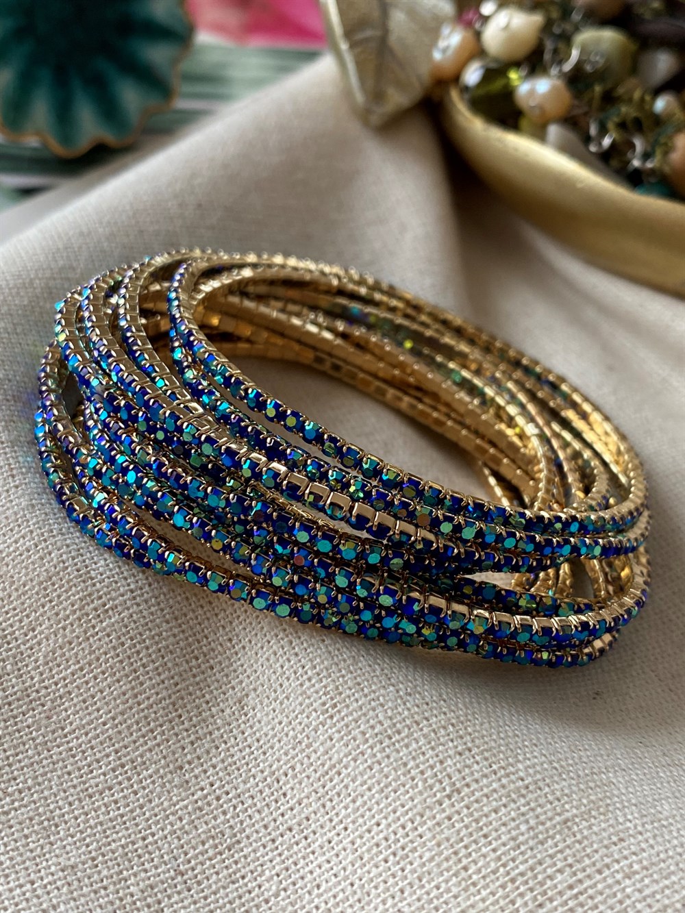 Koyu Mavi Esnek Suyolu Bileklik