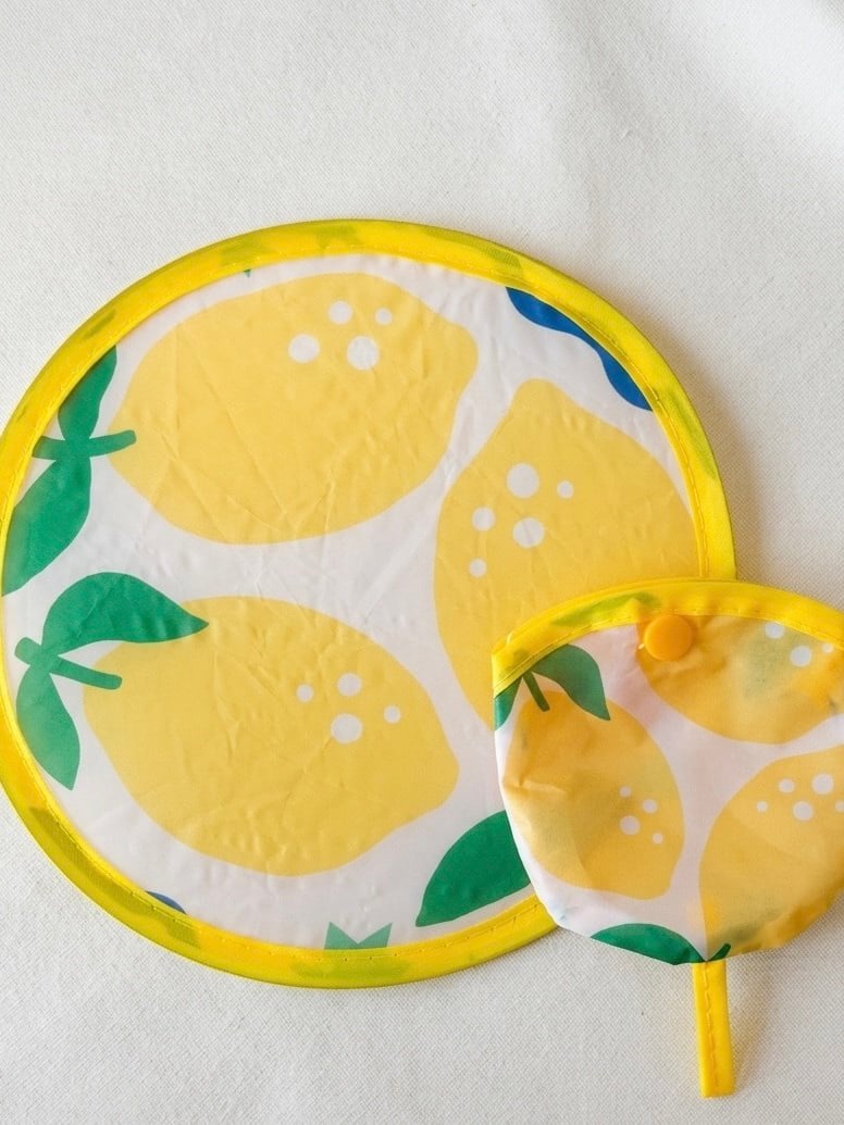 Limon Desenli Katlanır Yelpaze