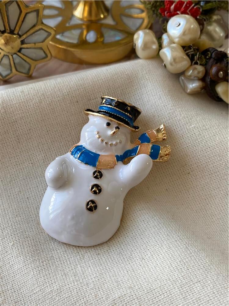 Mavi Atkılı Kardan Adam Broş