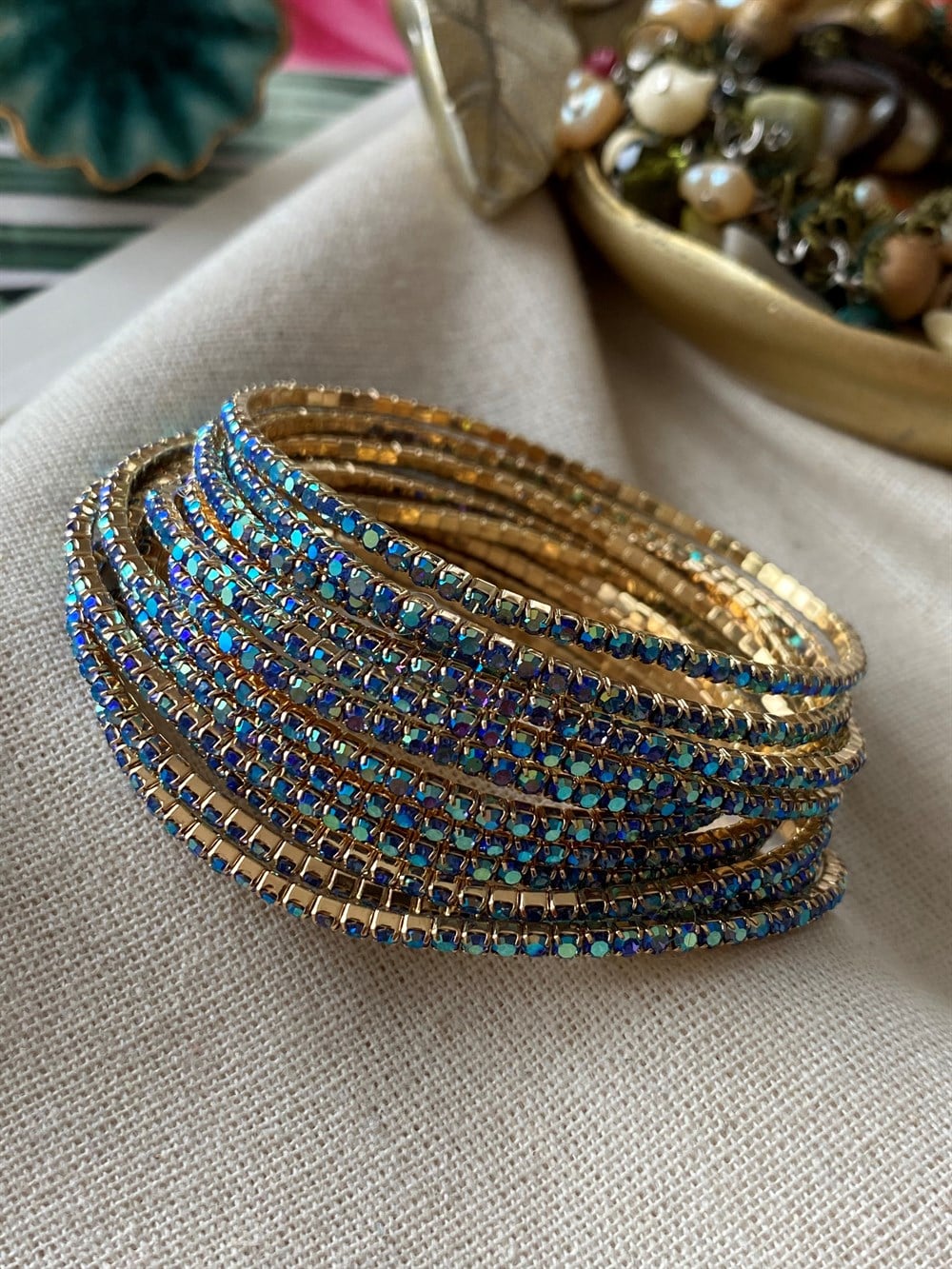 Mavi Esnek Suyolu Bileklik 