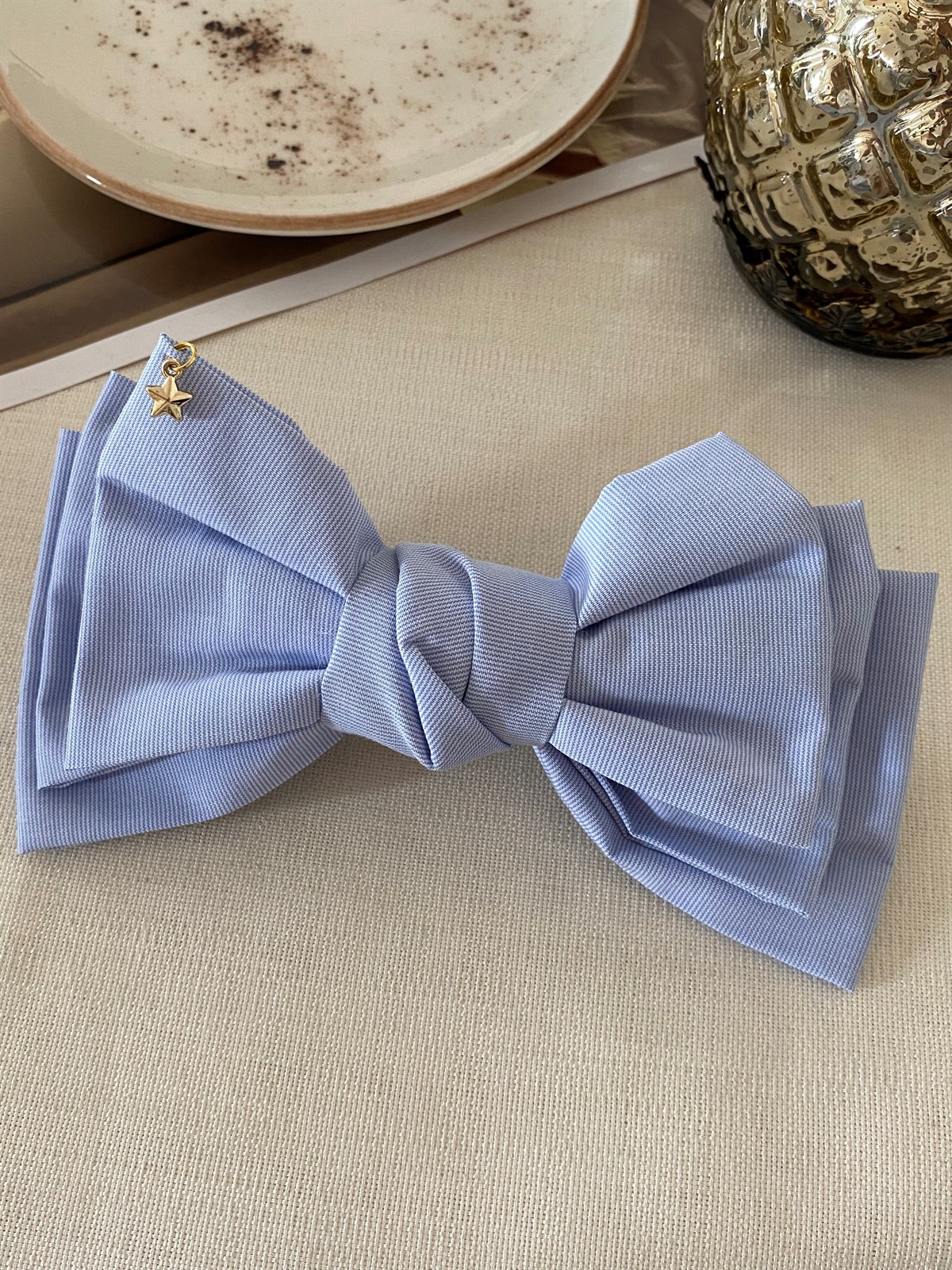Blue Stone Detailed Bow Buckle