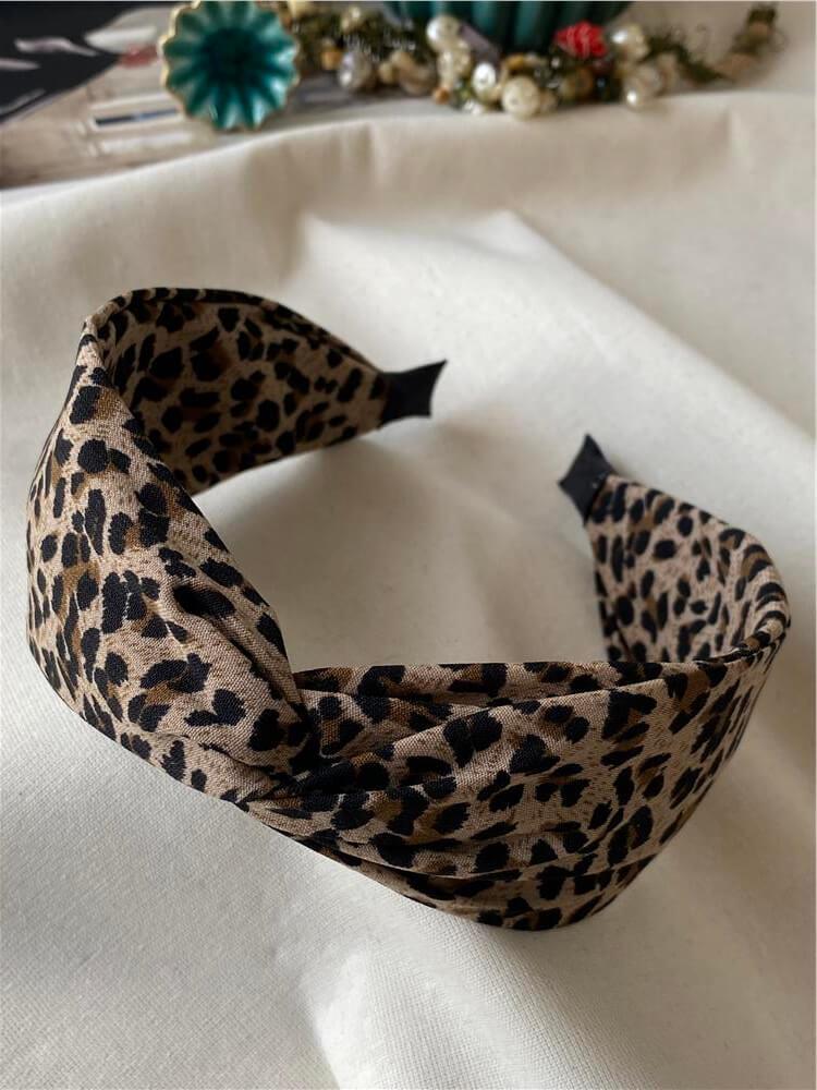 Mini Leopar Desenli Bandana Model Taç