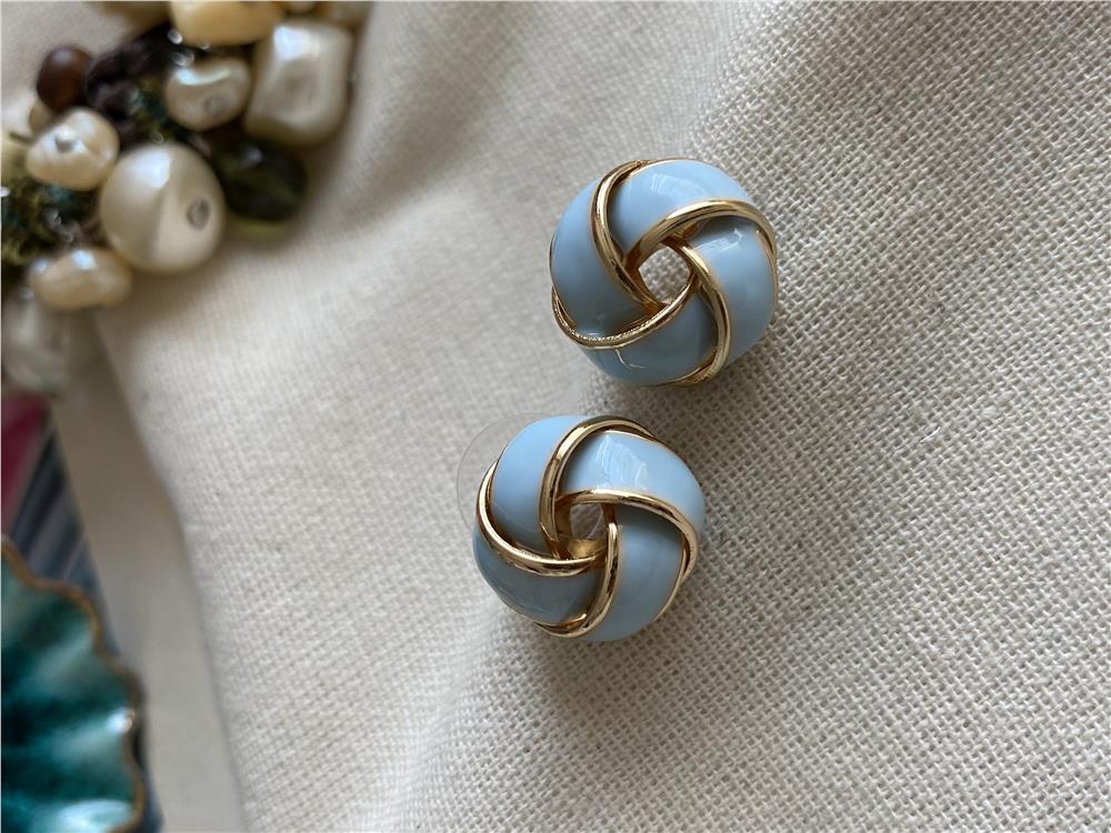 Mini Mavi Loop Küpe