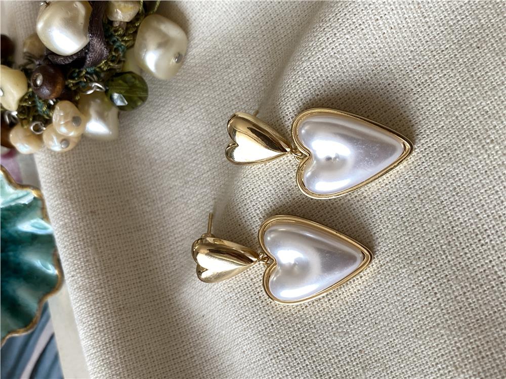 New Pearl Heart Küpe