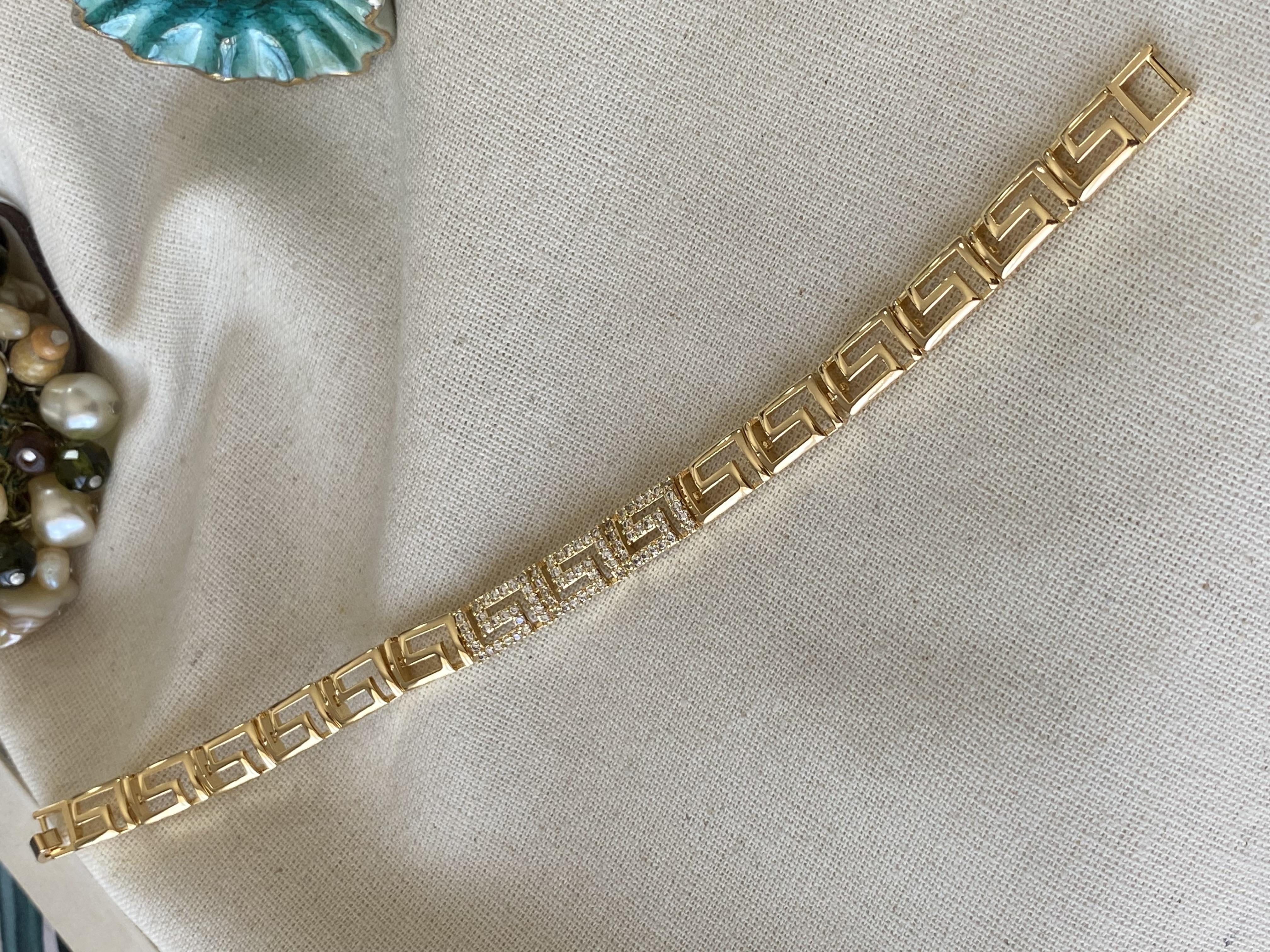 Özel Seri 14K Grek Taşlı Bileklik