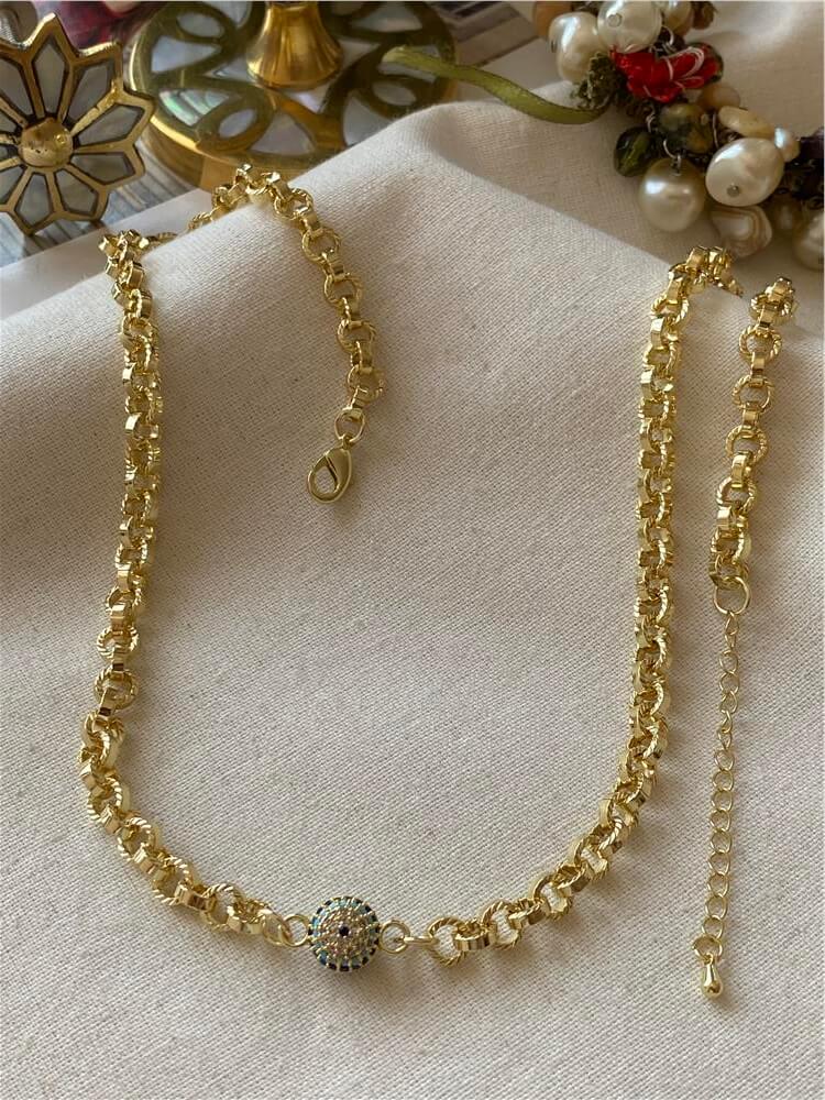 Özel Seri 14K Taşlı Göz Boncuk Kolye