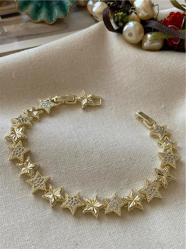 Özel Seri 14K Taşlı Yıldız Bileklik