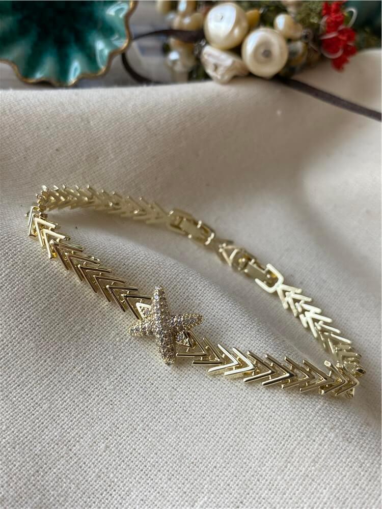 Özel Seri 14K X Tasarım Kılçık Bileklik