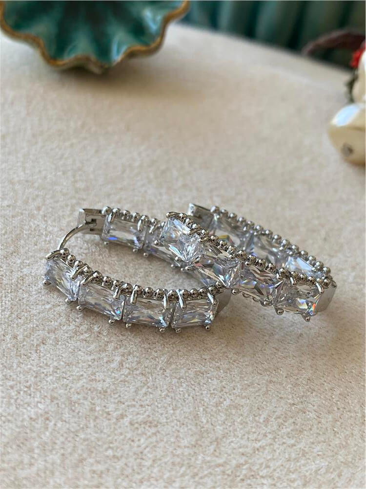 Özel Seri Çift Taraflı Taşlı Küpe