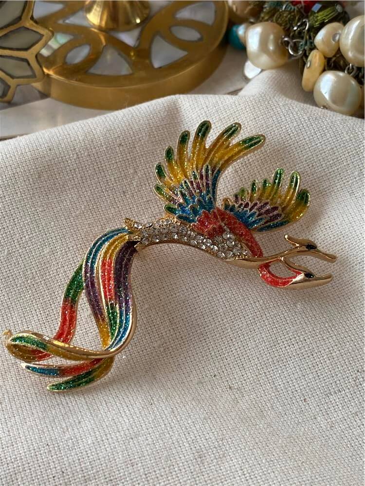 Parlak Renkli Anka Broş