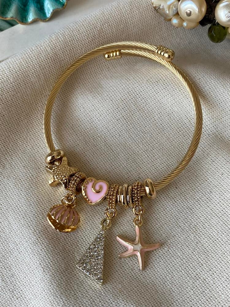 Pembe Deniz Yıldızı Charmlı Bileklik