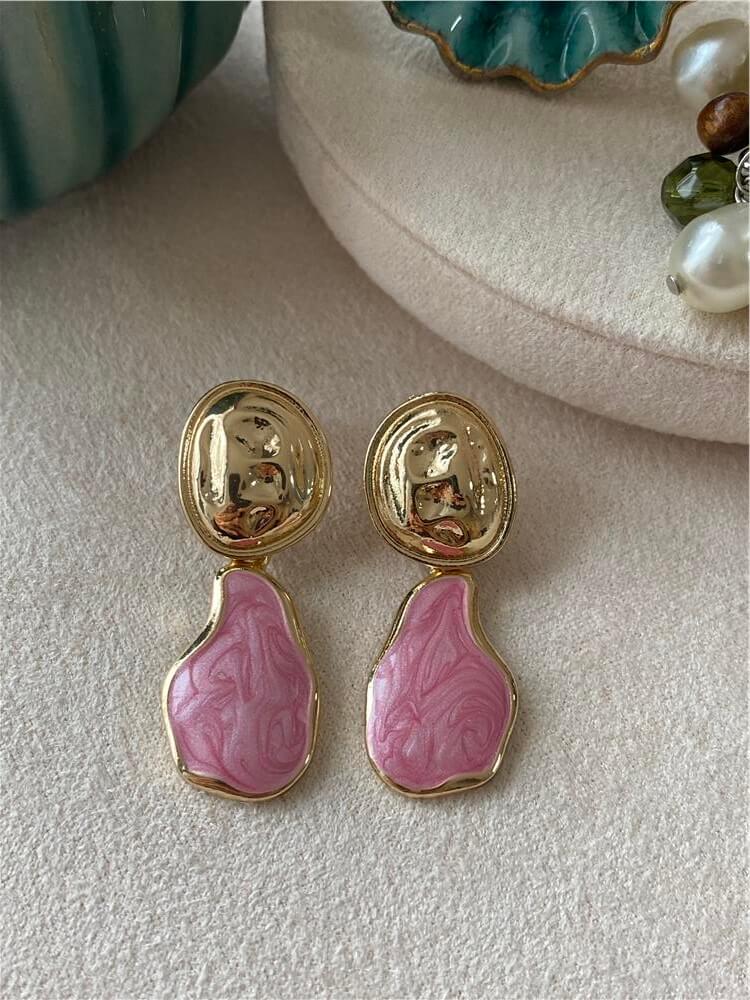Pembe Mineli Greta Küpe