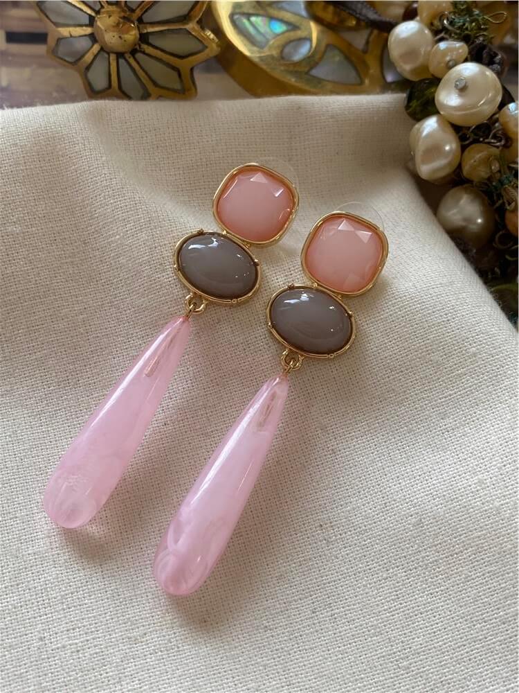 Pembe Sarkıt Tasarım Küpe