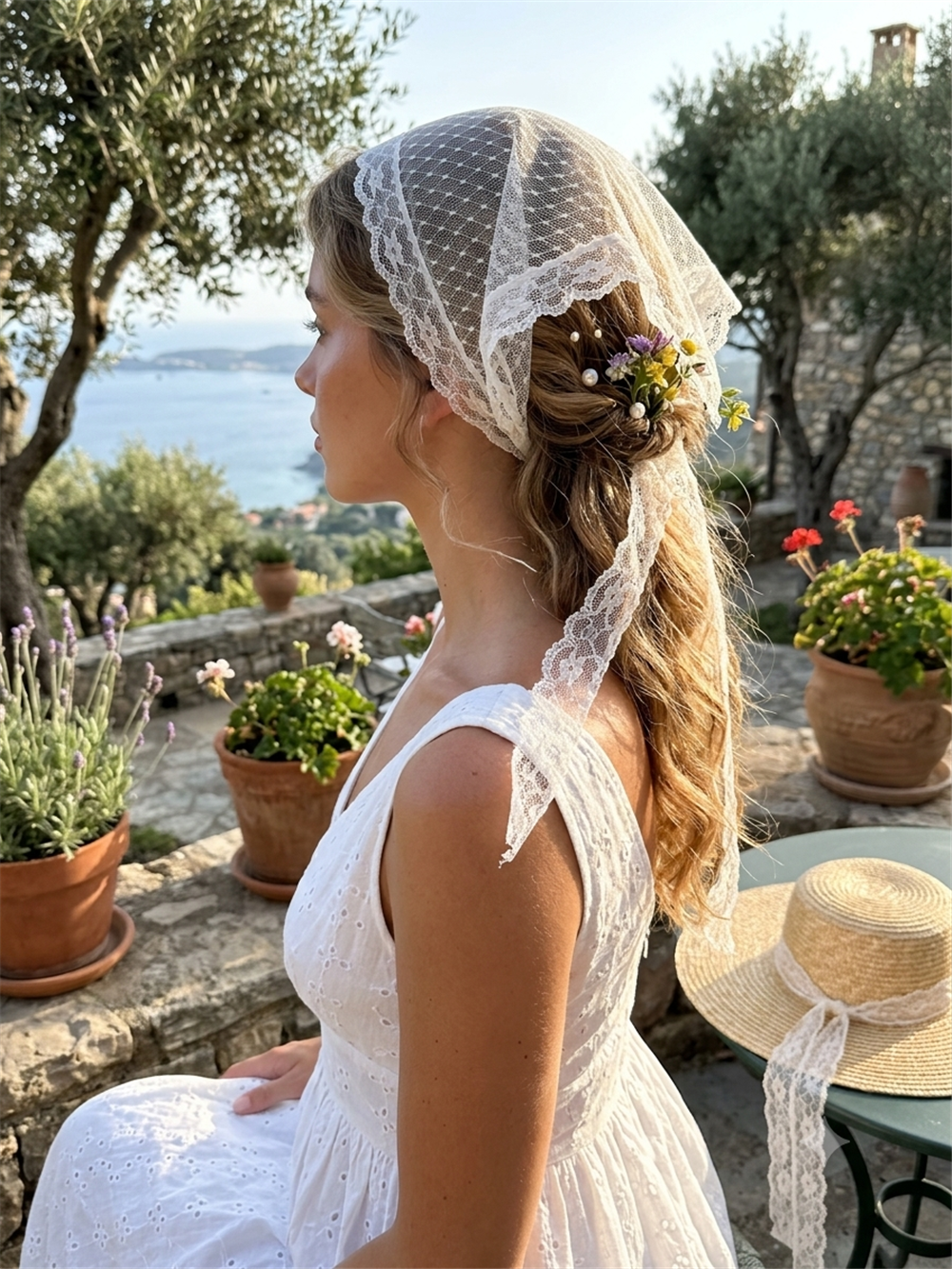 Puantiye Desenli Tül Bandana