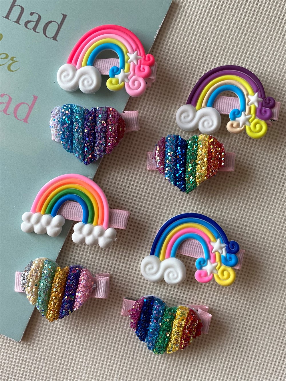 Rainbow Kalp İkili Toka