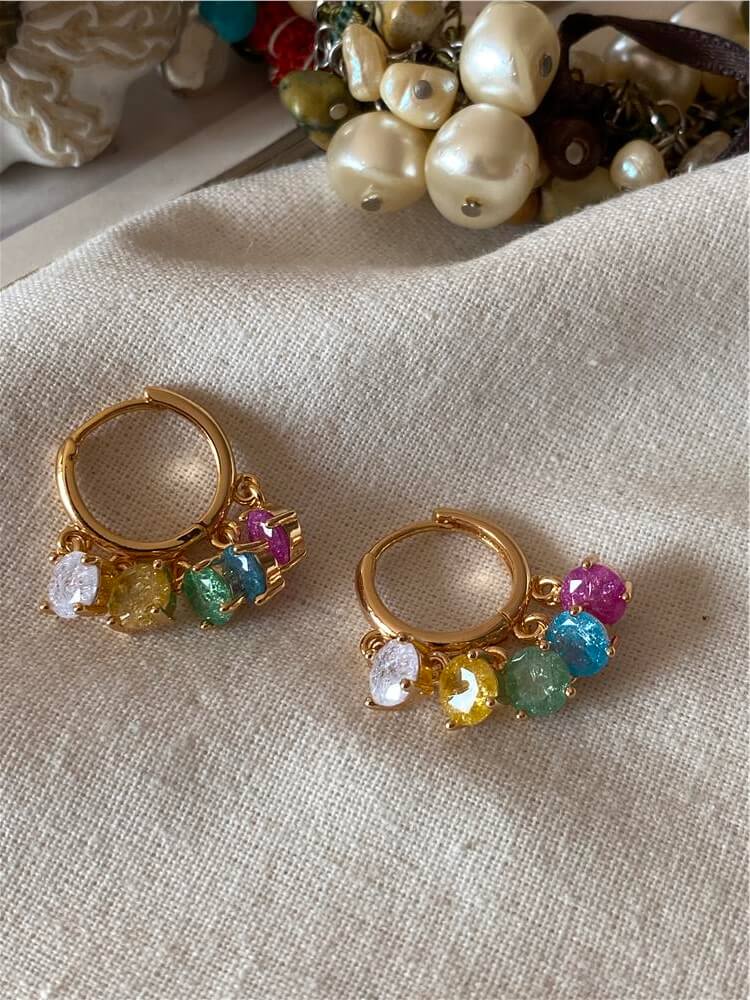 Renkli Gold Shakira Küpe