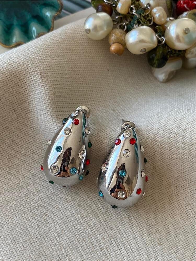 Renkli Taşlı Bubble Küpe