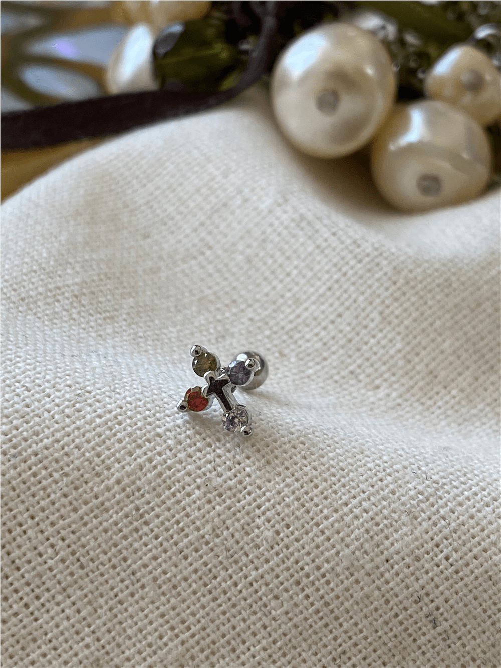 Renkli Taşlı Sign Piercing