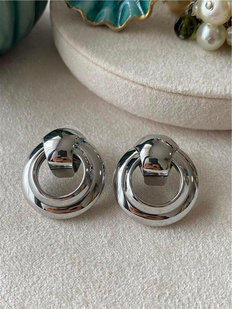 Silver Bombe Rings Küpe