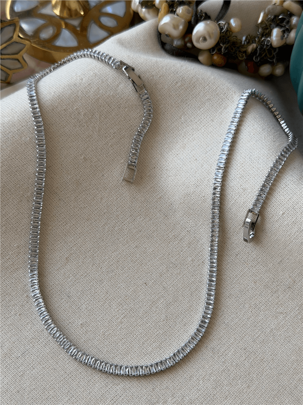 Silver İnce Baget Suyolu Kolye