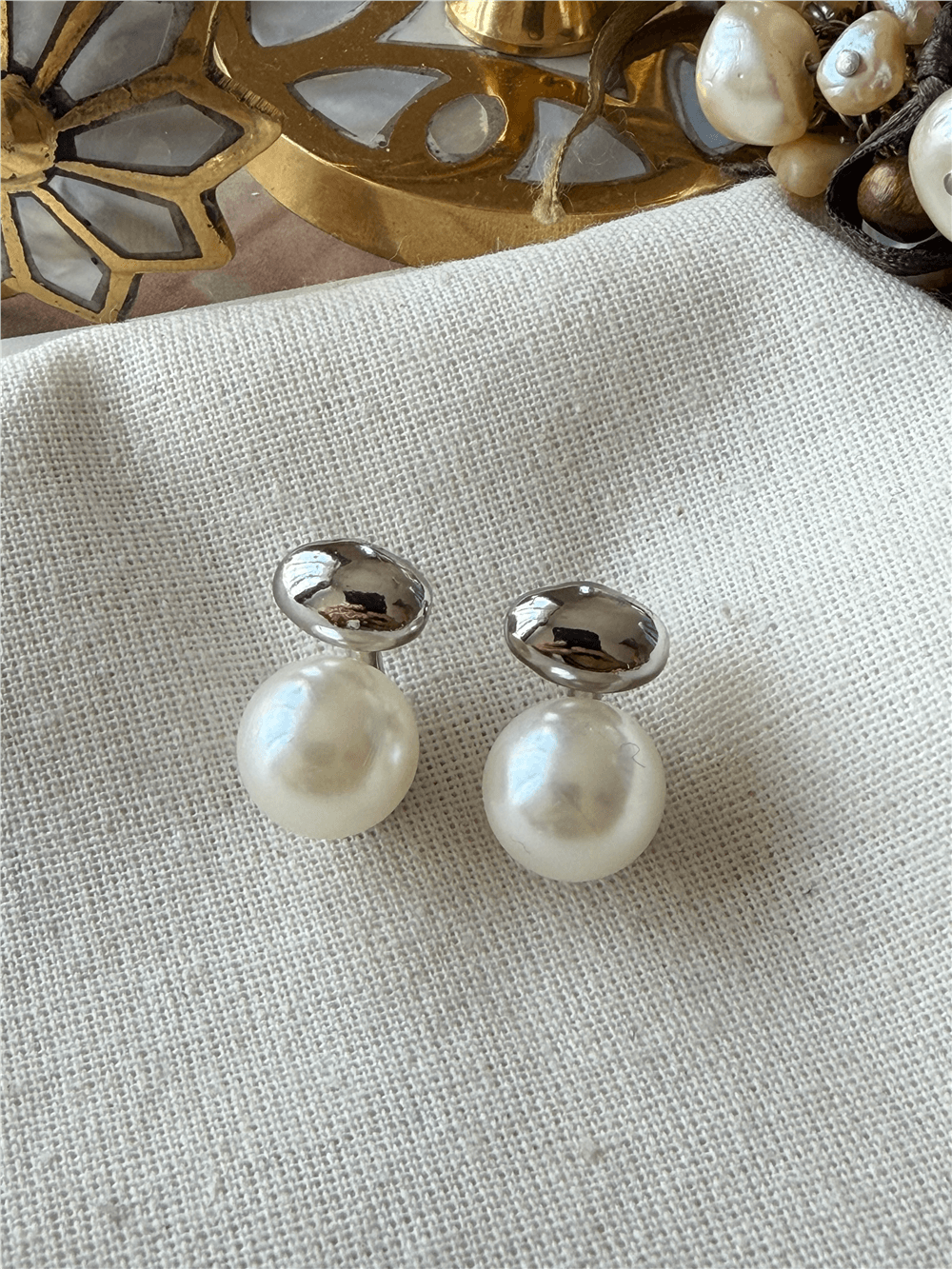 Silver Mini İnci Küpe