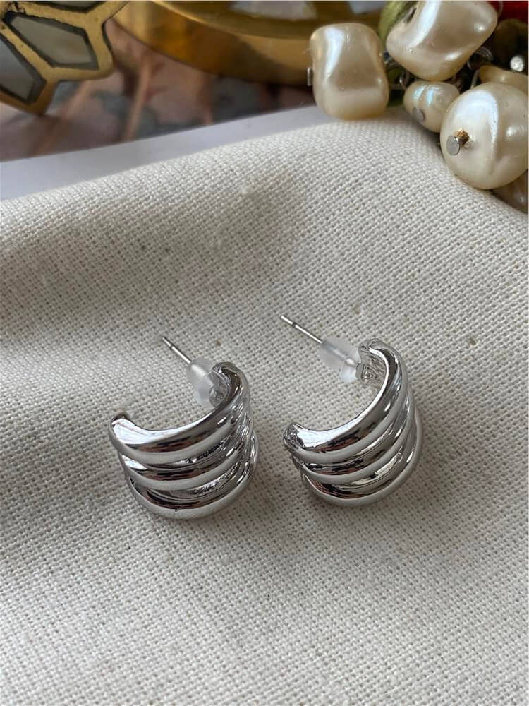 Silver Mini Kaburga Küpe