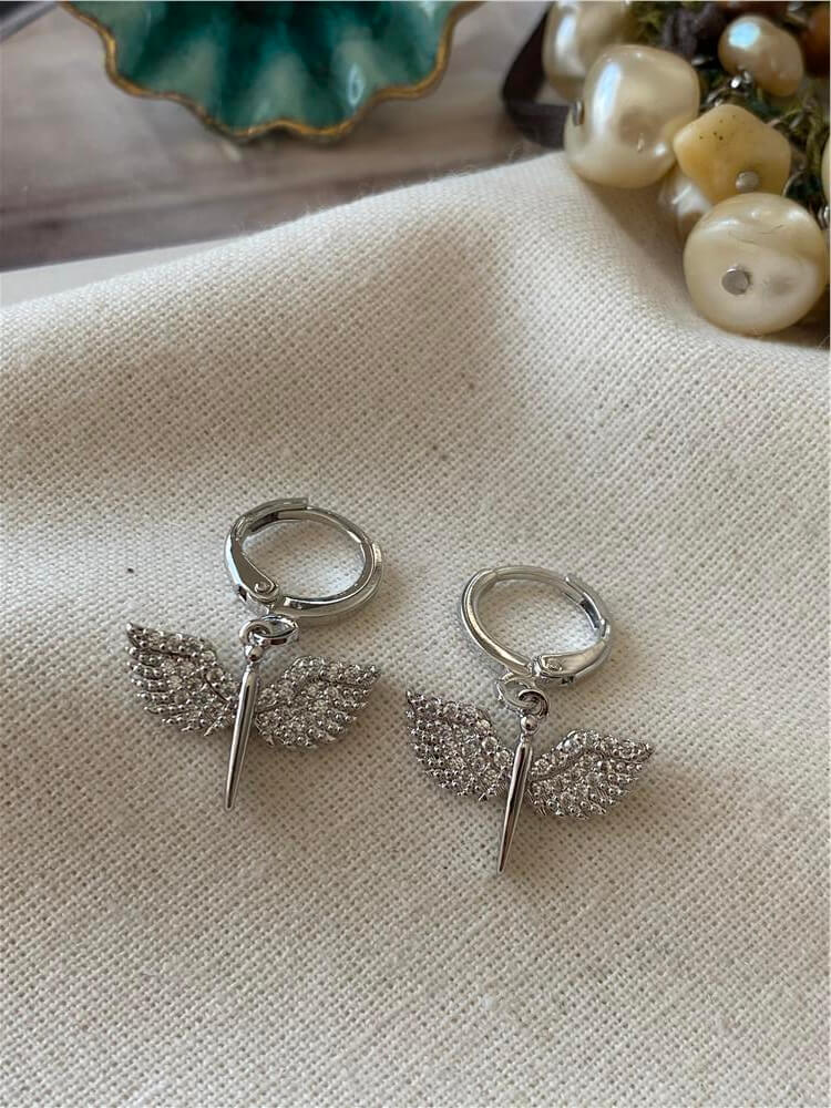 Silver Taşlı Anka Küpe