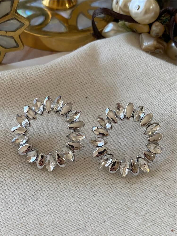 Silver Taşlı Çelenk Küpe