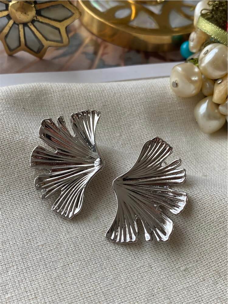 Silver Vintage Yaprak Küpe