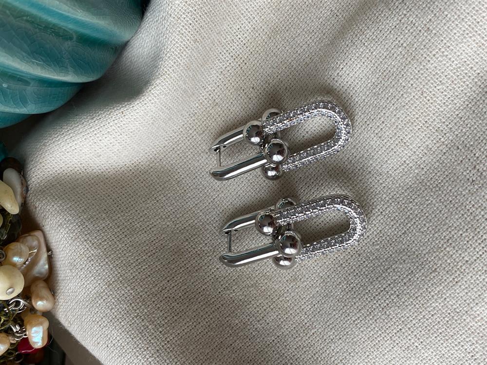 Silver Zirkon Taşlı Tffny Küpe