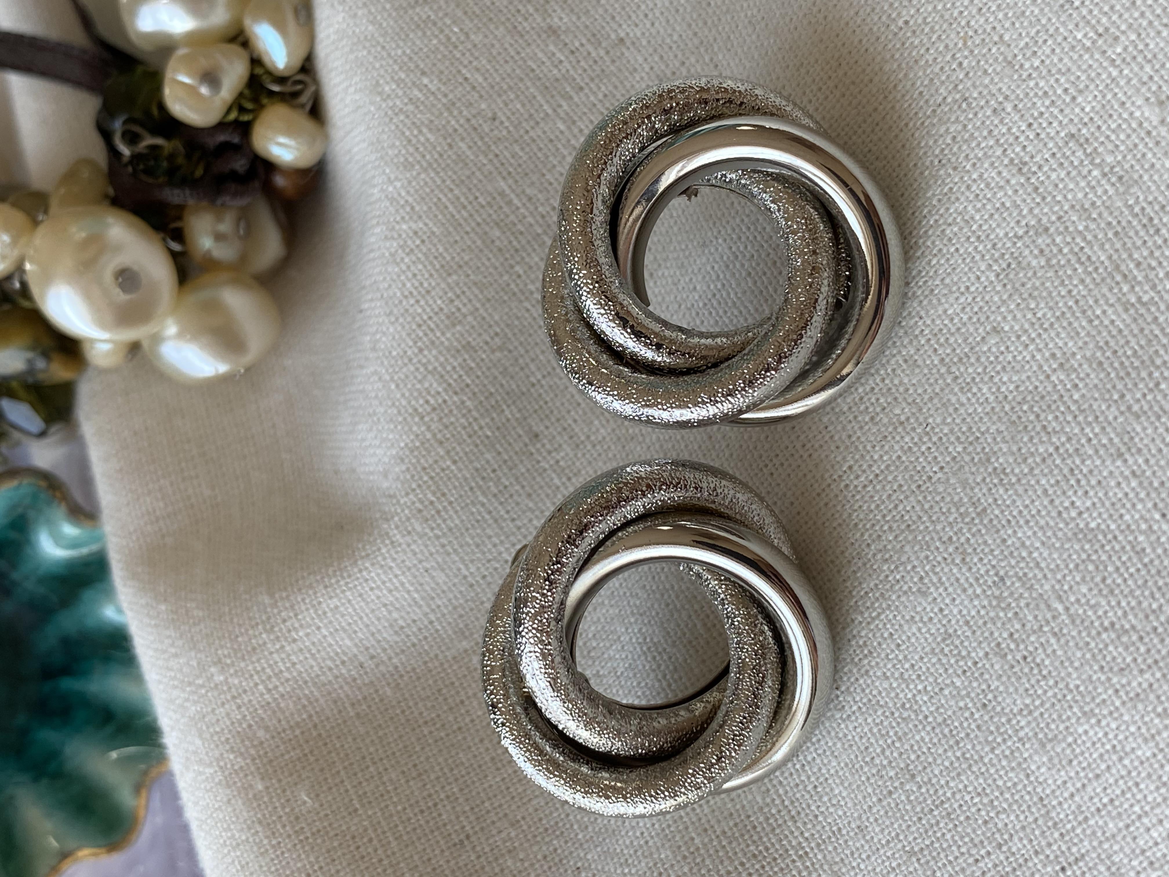 Simli Silver Döngü Küpe