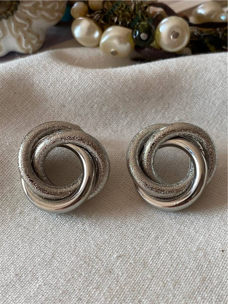 Simli Silver Döngü Küpe