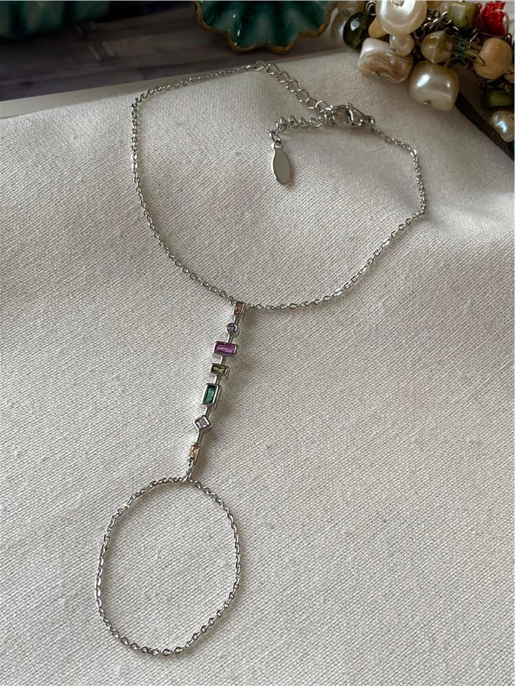 Sıralı Renkli Taşlı Silver Şahmeran