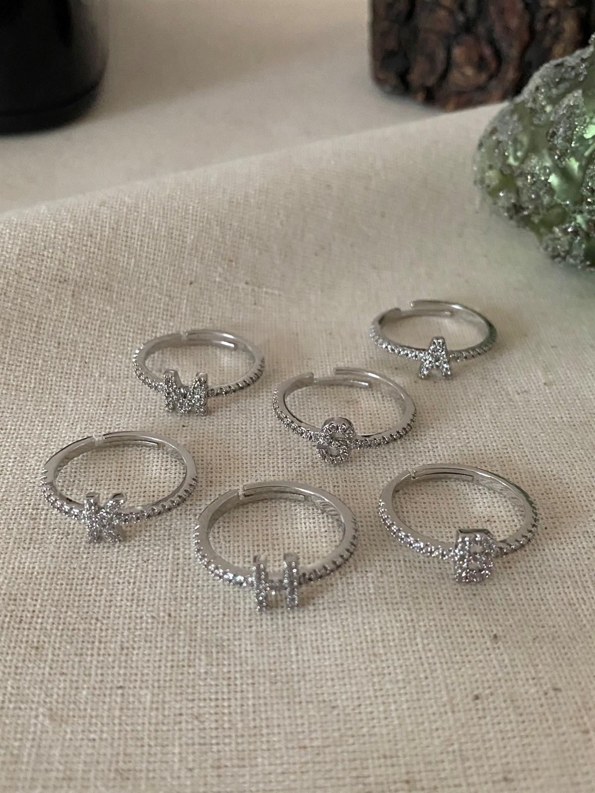 Stone Letter Ring