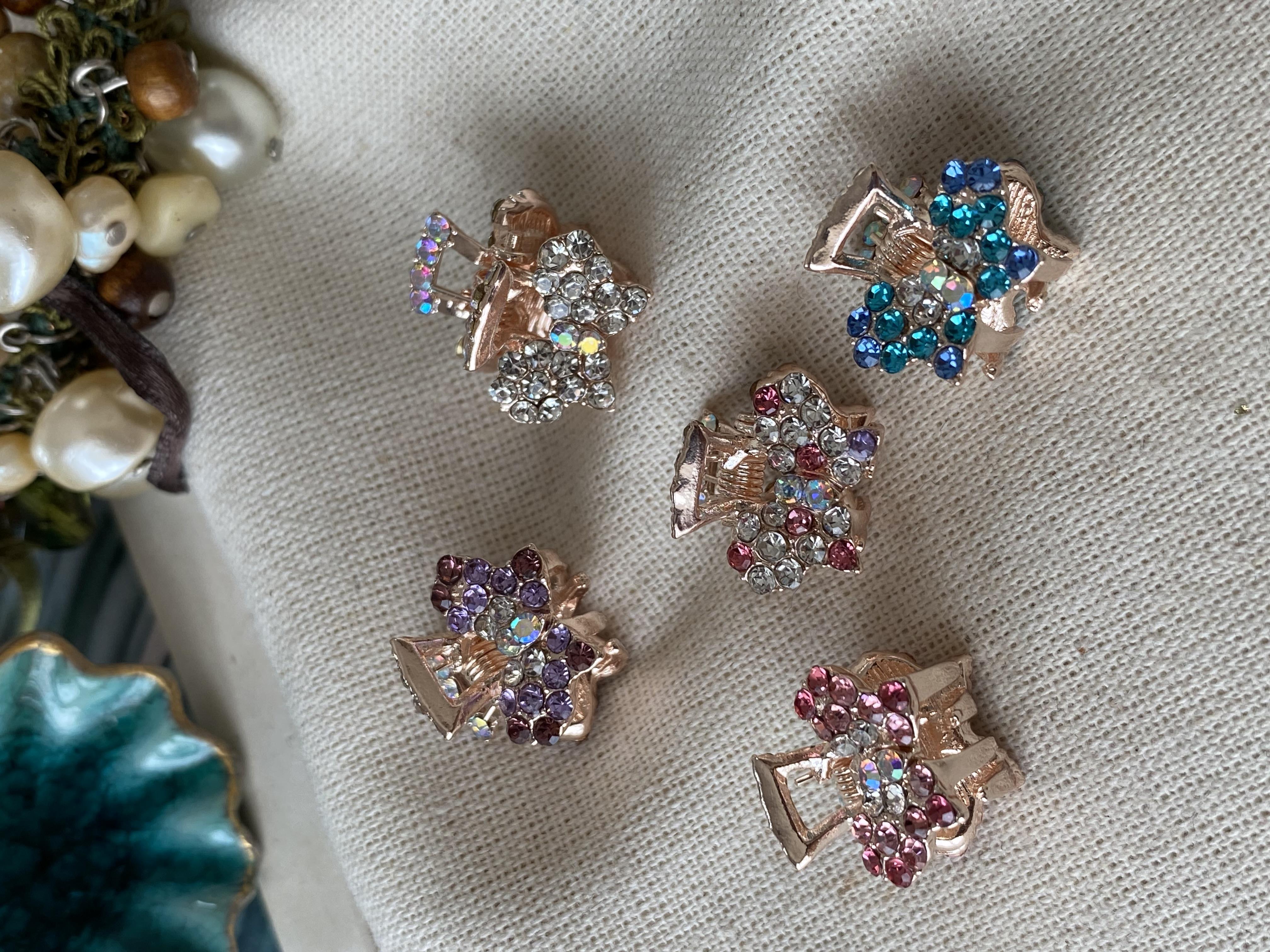 Taşlı Kelebek Mini Mandal Toka