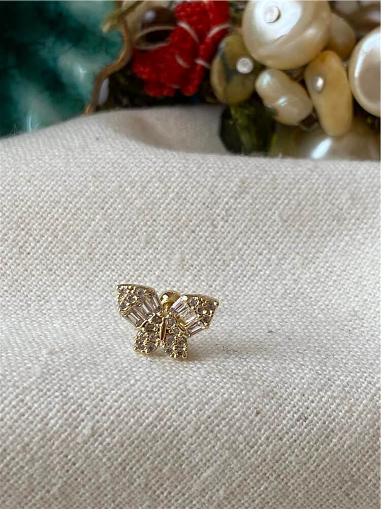 Taşlı Kelebek Tasarım Piercing