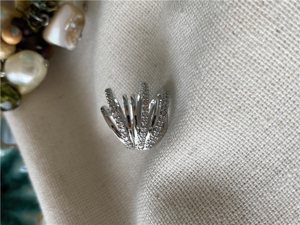 Taşlı Silver Kaburga Kıkırdak Küpe