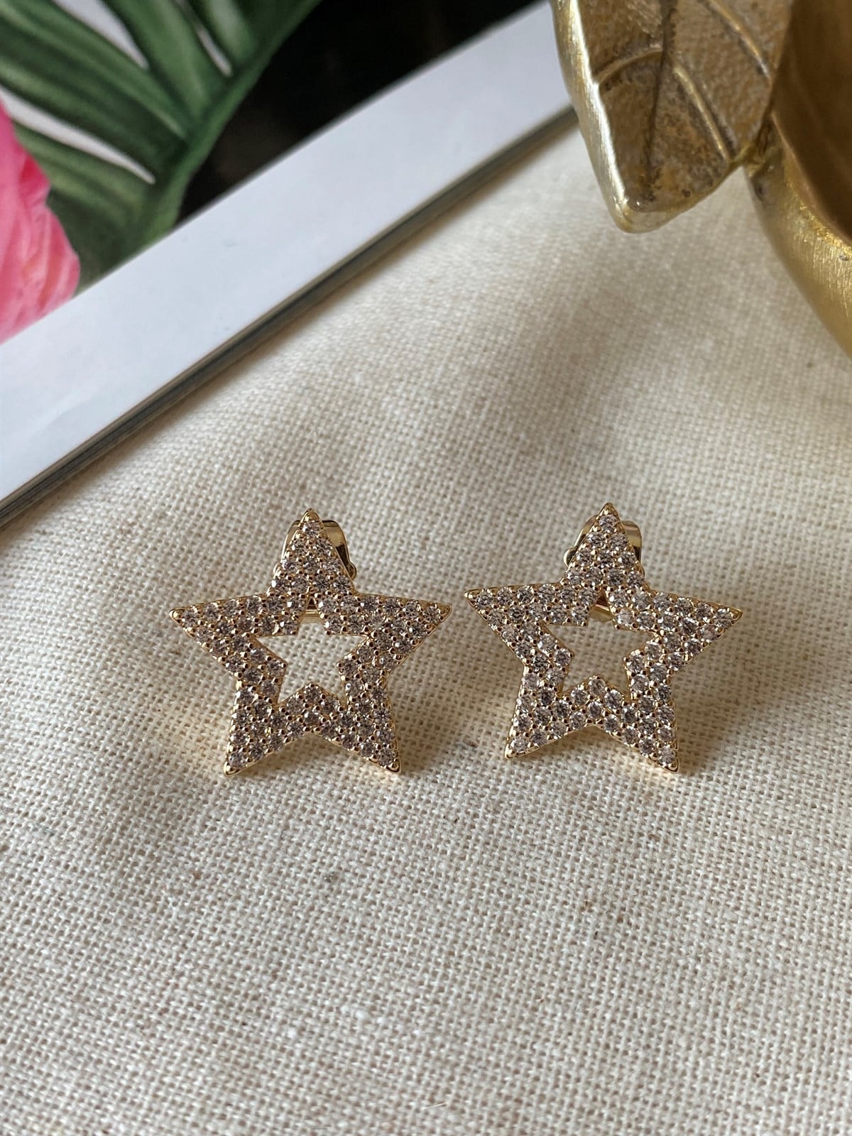 Stone Star Earrings
