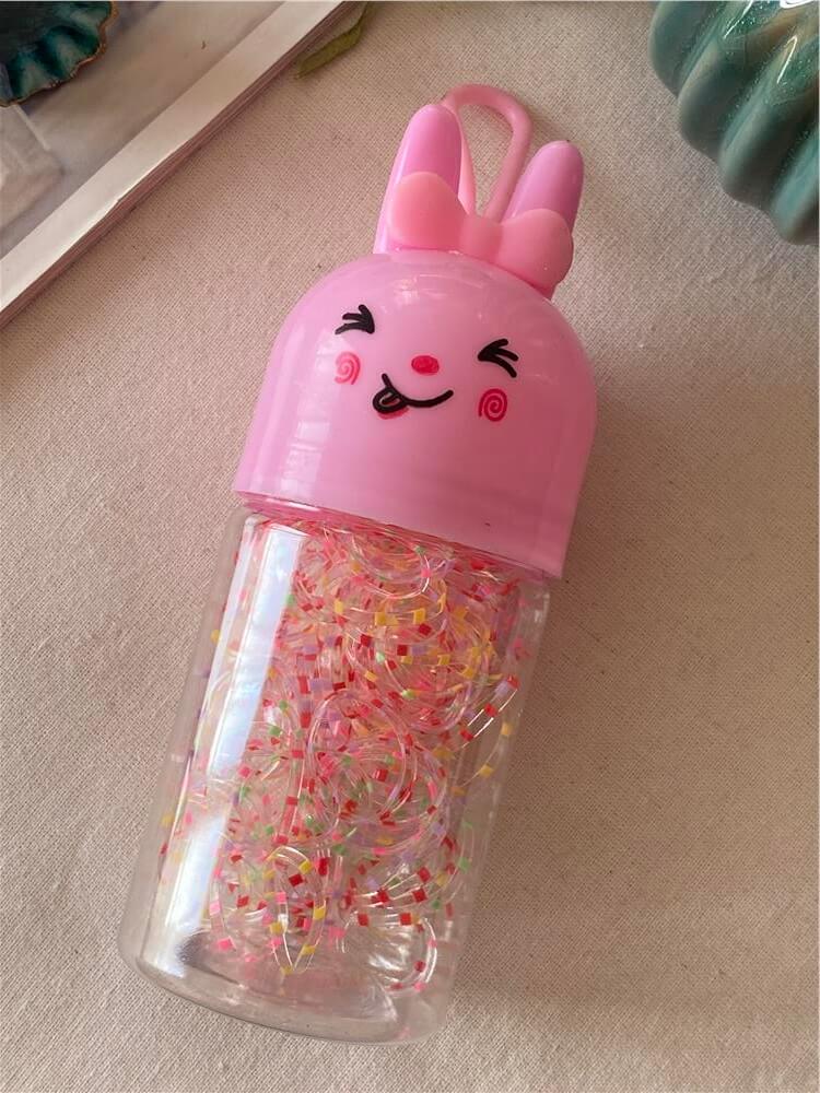 Tavşan Kapaklı Çoklu Renkli Minik Lastik Toka